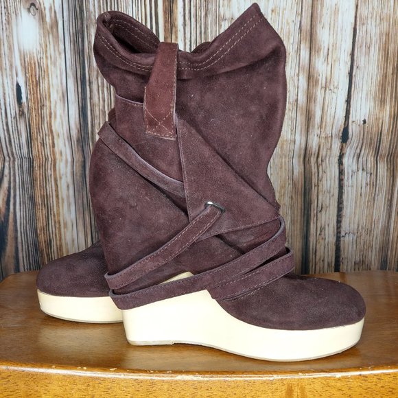Alain Tondowski brown suede platforms EU38/US6.5 - Picture 2 of 7
